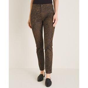 🆕 Chico’s Coated Animal-Print Jeggings SZ 2/12